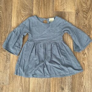 Emma Jean Girls Tunic Top Size 6 Blue Bell Sleeve Cotton Shirt